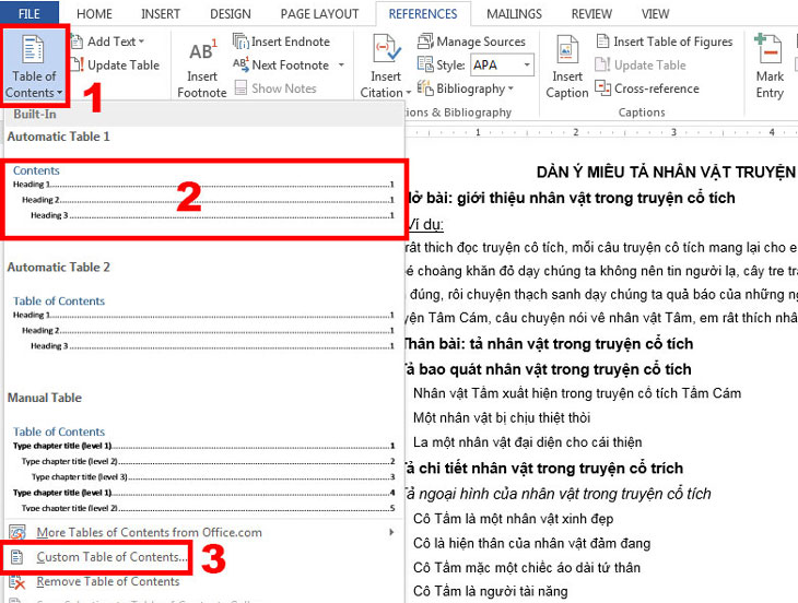 Bạn có thể tạo mục lục tự động bằng Table of Contents Bạn có thể tạo mục lục tự động bằng Table of Contents