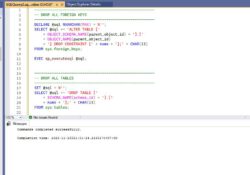 Xoá sạch toàn bộ database trong sql server (table, view, proc, function, foreign key, trigger)
